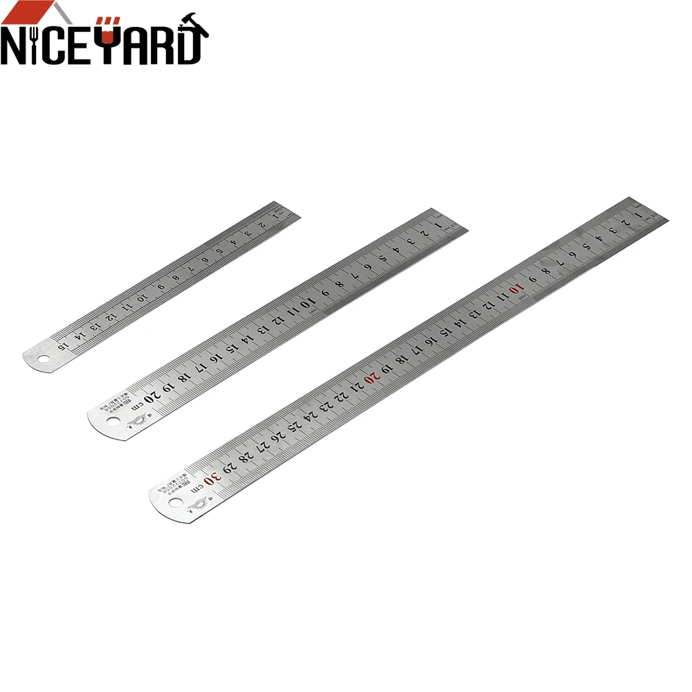NICEYARD нержавеющая сталь 15 см 20 30 двусторонние измерительные инструменты прямая