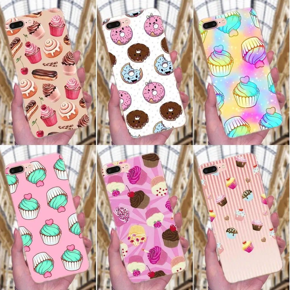 

TPU Cover Case For Xiaomi Redmi Note 2 3 3S 4 4A 4X 5 5A 6 6A Pro Plus Tasty Cup Cake Donuts Dessert Heart