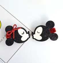 Cute Minnie Mouse Ears Cartoon Hairpins Girls Kids Hair Clips Bows Accessories For Children Barrette Hairclip Headdress Headwear 1 pcs cute cartoon double rabbit ears kids hairpins children headwear baby hair clips princess barrette girls hair accessories