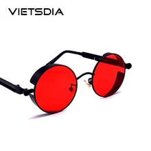 Стимпанк очки, солнцезащитные очки, готическое покрытие, зеркальный Круглый Круг, новинка, мужские солнцезащитные очки, Ретро стиль, UV400, винтажные очки