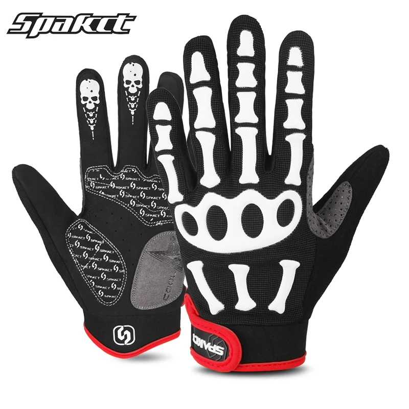 Велосипедные перчатки SPAKCT с черепом длинные для езды на велосипеде полными