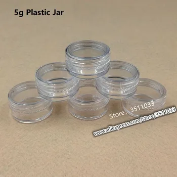 

100pcs 5g Round Pot Transparent Plastic Jar Mini Clear Cream Jar Small Smaple Cream Vial Nail Art Decoration Storage Container