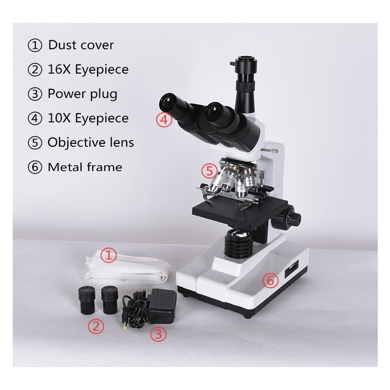  Professional Lab biological HD trinocular microscope zoom 1600X eyepiece electronic 7-inch LCD led 