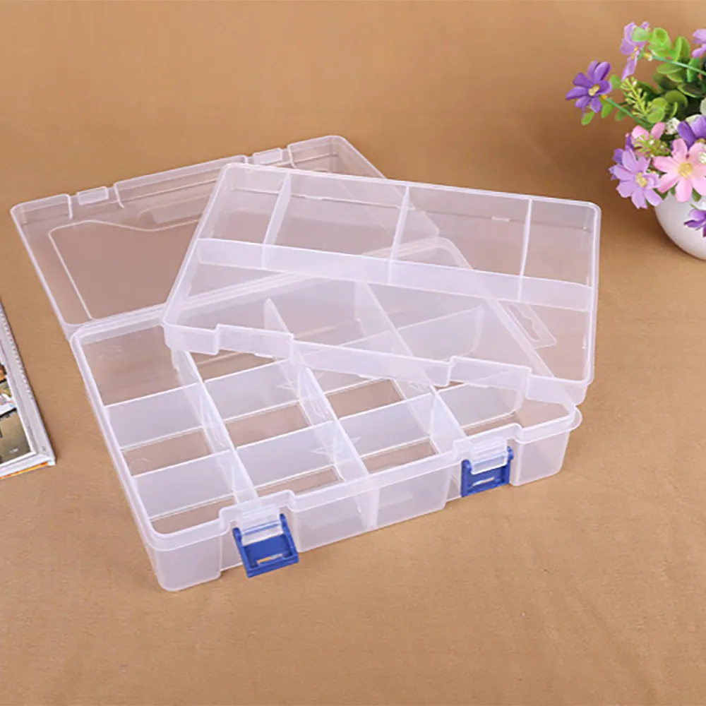 Large Practical Adjustable Storange case Plastic 16 Grids Storage Box