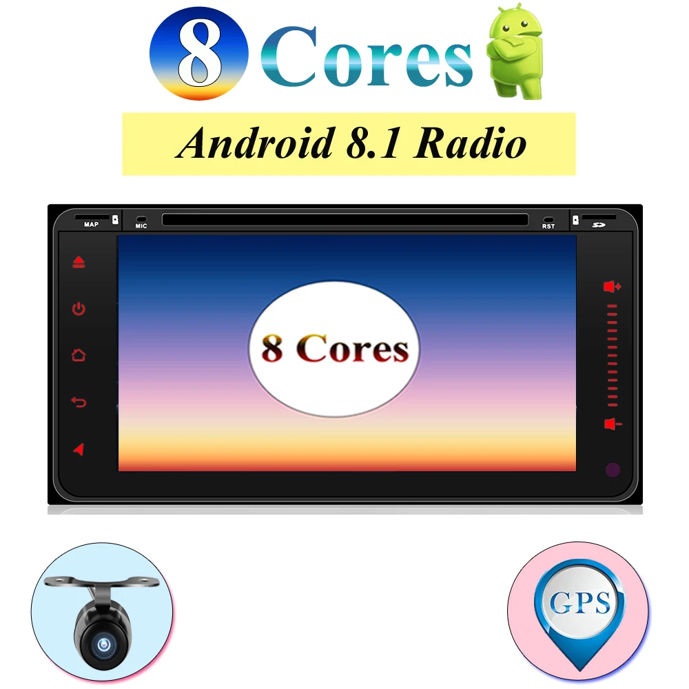 

2 din Android 8.1 For Toyota Corolla 200*100mm Radio Stereo Audio Player with GPS Navigation Wifi Camera MAP DAB+ OBD