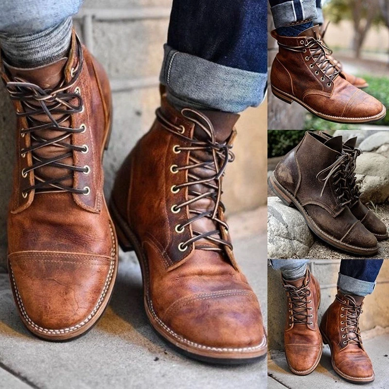 2018 Winter Shoes Men Leather Boots Men 