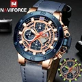 Relogio Masculino NAVIFORCE Männer Uhr Top Marke Luxus Sport Chronograph Militär Armee Armbanduhr Leder Quarz Männlichen Uhr 9159|Quarz-Uhren| -