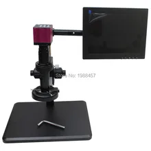 HD HDMI USB Industria Digital Cámara + Soporte de Ajuste Fino + 10X-200X Microscopio C-mount Lente + 56 LED luz + Monitor de $ number pulgadas