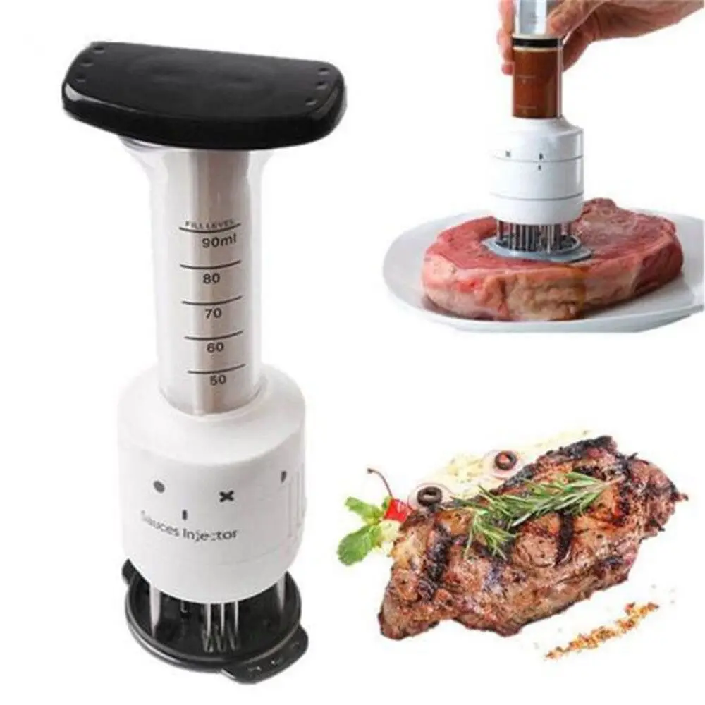 

2018 Durable Multifunctional Stainless Steel Steak Meat Injector Useful Kitchen Tools Meat Needle Marinade Flavor Spicy Syringe