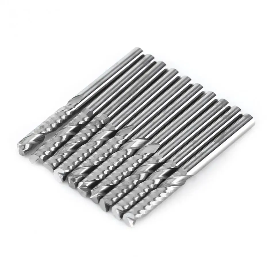 

WALFRONT 10pcs/Lot Tungsten Carbide End Mills Single Flute Milling Cutter CNC Router Bits 4mm Straight Shank Milling ferramentas