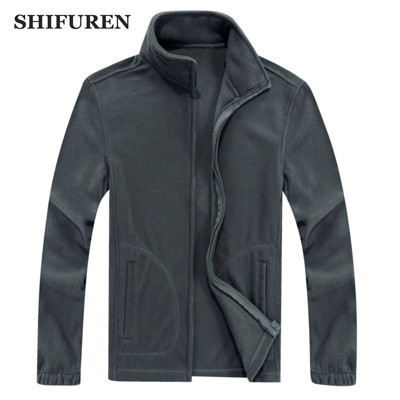 Мужская флисовая куртка с длинным рукавом SHIFUREN зимние теплые флисовые пальто