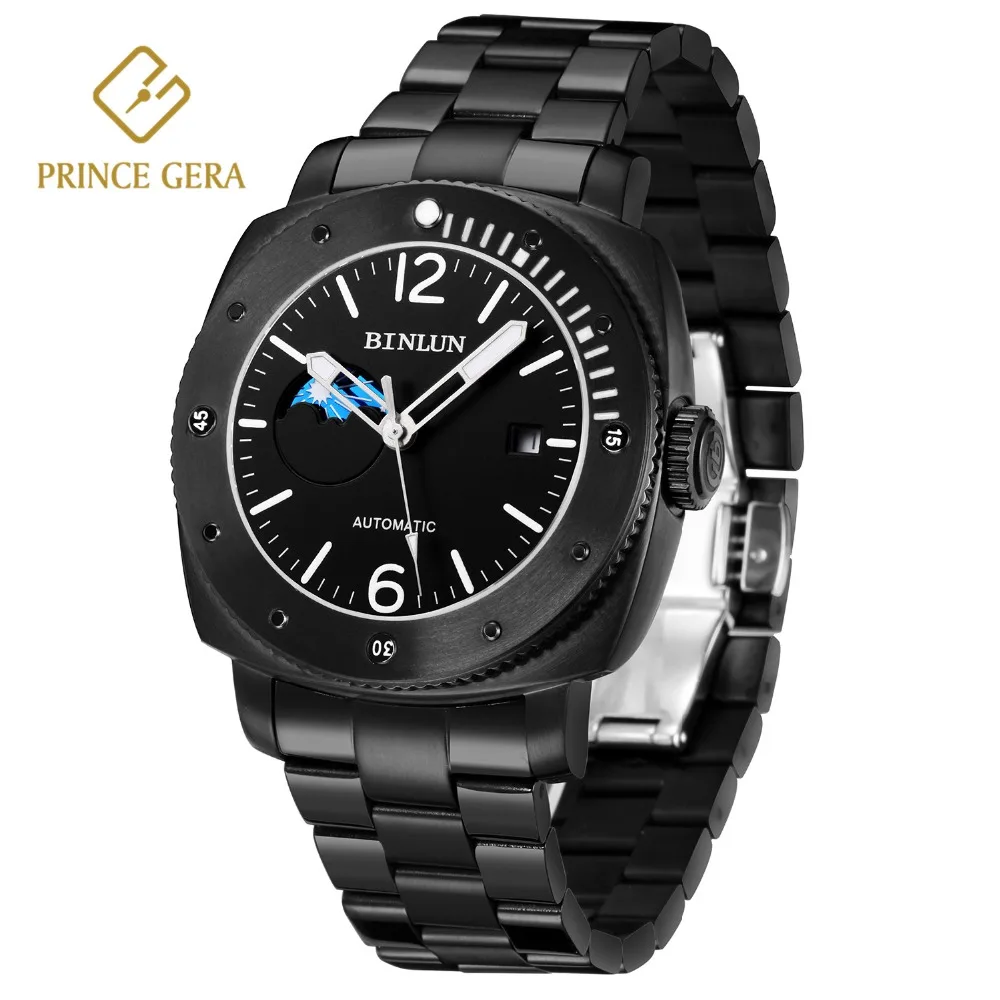 

PRINCE GERA Stainless Steel Super Durable Waterproof Sport Automatic Men's Watch Luminous Scratchproof Automatic Sports Watch