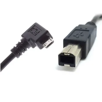 

Right Angled 90 Degree Micro USB to Standard USB B Type Printer Scanner Hard Disk Cable 30cm 1ft , Free shipping By China Post