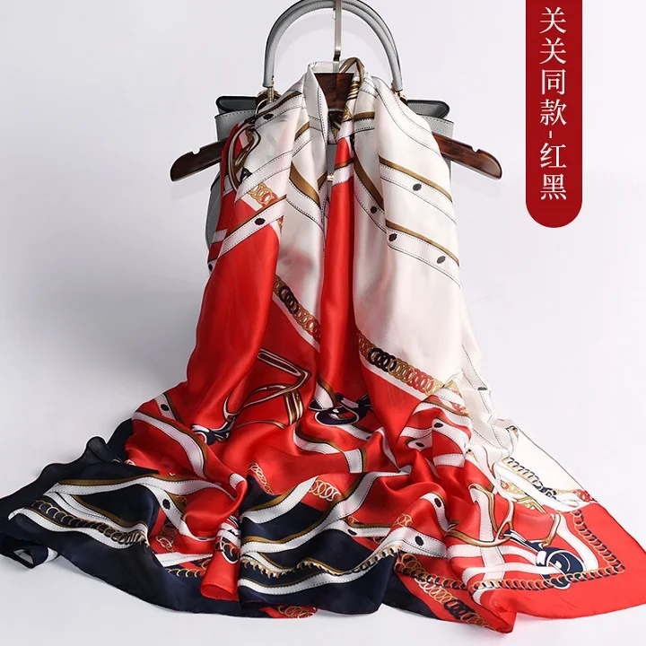 VISROVER, роскошный брендовый летний женский шарф, Модные Качественные мягкие шелковые шарфы, женские шали из фуляра, пляжные накидки - Цвет: 3