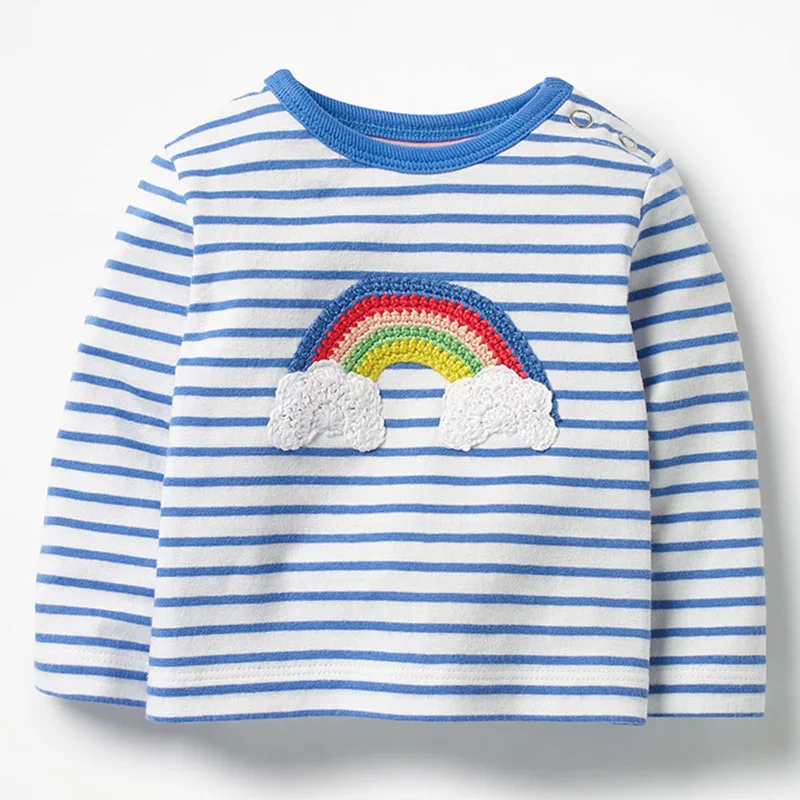 Beenira/футболки для девочек; Новинка года; Модная стильная детская одежда из хлопка с принтом; рубашки для От 2 до 7 лет; футболки для маленьких мальчиков - Цвет: AW306 Blue