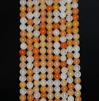 

4mm Trio Aventurine Gemstone Orange Yellow Milky Round Loose Beads 15.5 inch Full Strand (90184124-356)