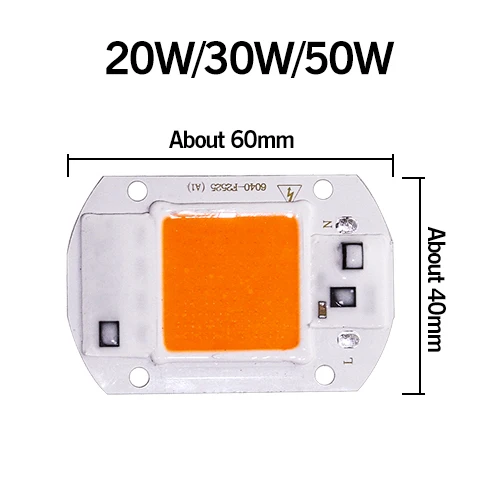 Полноспектральная лампа, Cob, светодиодный светильник для выращивания, чип, DIY, 20 Вт, 30 Вт, 50 Вт, Внутренняя палатка, коробка для сада, гидропоника, растение, цветение, AC 110 В, 220 В - Испускаемый цвет: Chip Type 1
