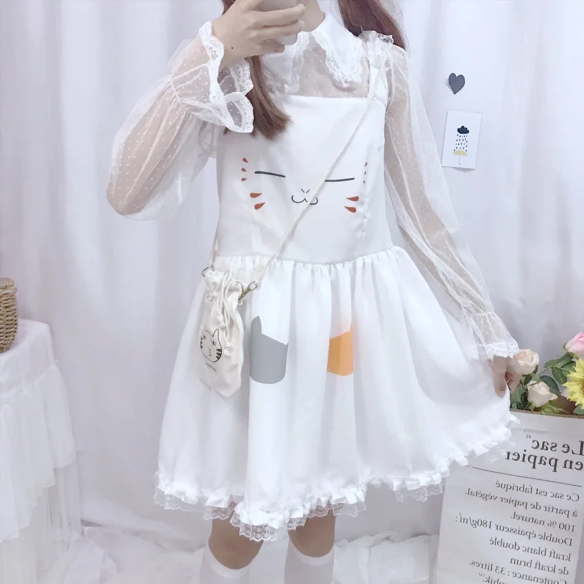 

Tokyo The Book of Friends Women suspender skirt Girl cat slip dress Teacher Madara cat sling dress