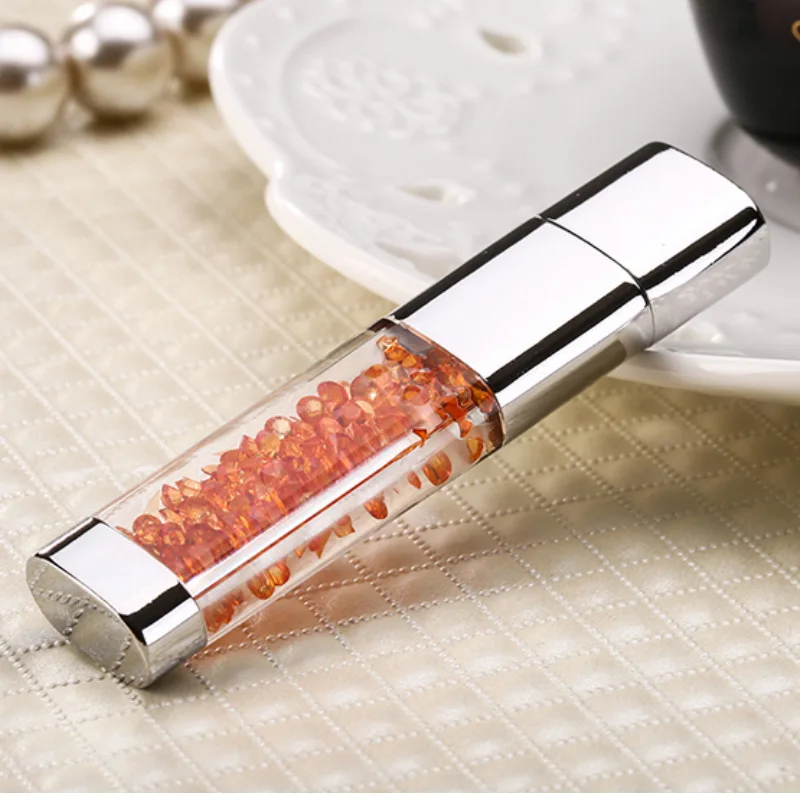 Модный металлический USB флеш-накопитель с бриллиантовым логотипом, на заказ, 8 ГБ, 16 ГБ, 32 ГБ, Ювелирная карта памяти, подарок, usb creativo - Цвет: Orange