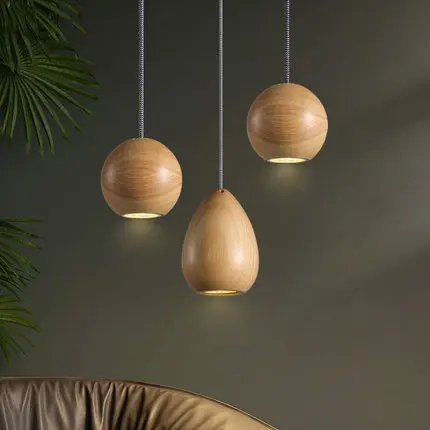 

Nordic Wooden Pendant Lights Creative LED Pendant Lamp Concise Fixtures For Home Lightings Bar Cafe Lamparas Colgantes Luminaire