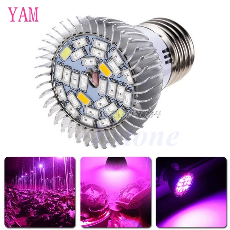 

Full Spectrum 28W E27 LED Grow Light Kit Hydroponics Plant Veg Flower Lamp Blub S08 Drop ship