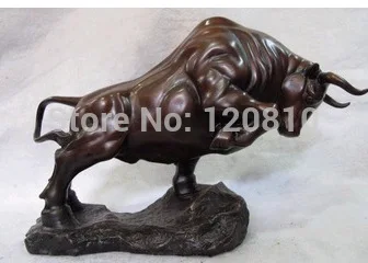 

Chinese Art statuary Bronze Copper abstract Spain corrida Anger OX Bull Statue