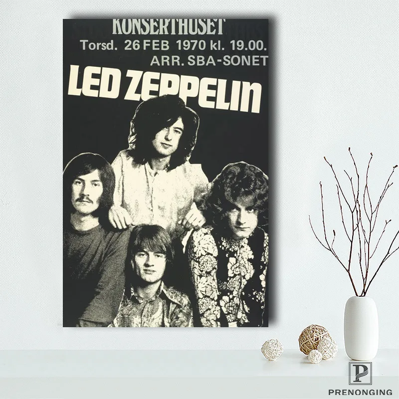 Холст постер из шелковой ткани Led Zeppelin номер плакат/домашний декоративный плакат@ 190418_02