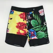 Цветочный принт эластичный доска Шорты мужские пляжные Шорты эластан спандекс Доска Шорты повседневные шорты-бермуды