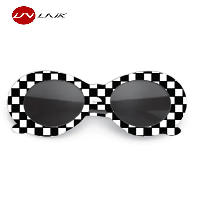 UVLAIK NIRVANA Kurt Cobain Glasses Round Clout Goggles Sunglasses For Women Men Mirrored Glasses Retro Female