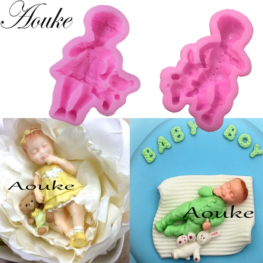 

1PCS Food Grade Silicone Girl&Boy for Fondant Cake Decoration Silicone Cake Decorating Tools DIY Bakeware M113/M170