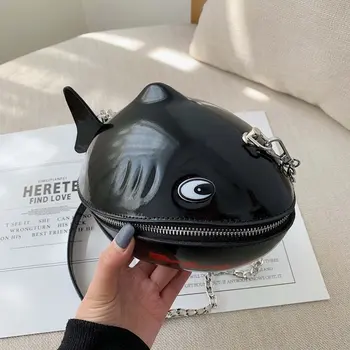 

Women Bags Shark Shape Leather Women Shoulder Messenger Bag Designer Girl Fashion Crossbody Bag Sweet Mobile Phone Package