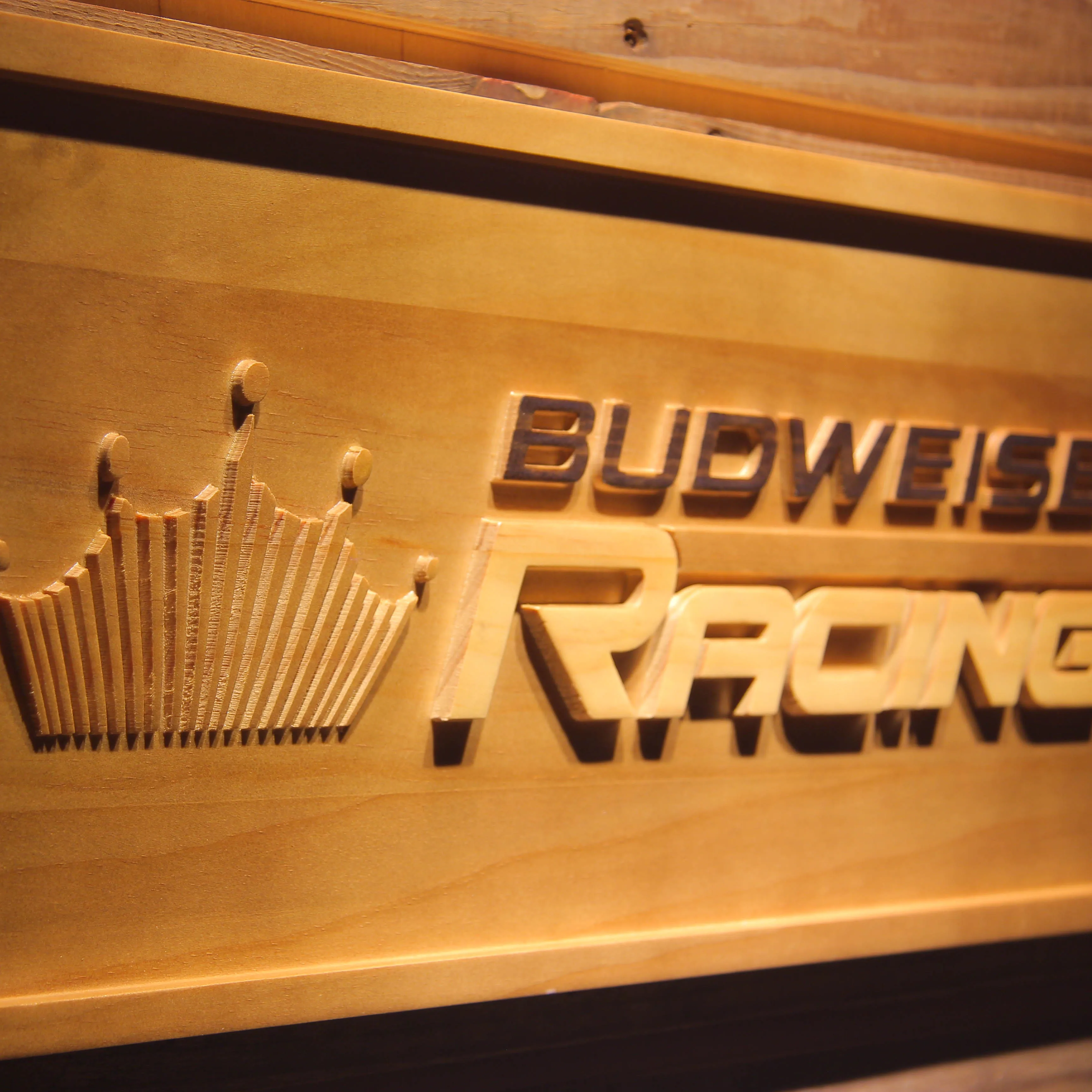 Budweiser гоночный автомобиль 3D деревянные барные знаки|sign bar|sign carsign wood |
