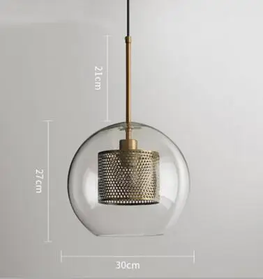 Современный минималистичный стеклянный шар с одной головкой E27 светодиодный подвесной светильник индивидуальный декоративный светильник ing для гостиной спальни кафе-бара - Цвет корпуса: A rust L