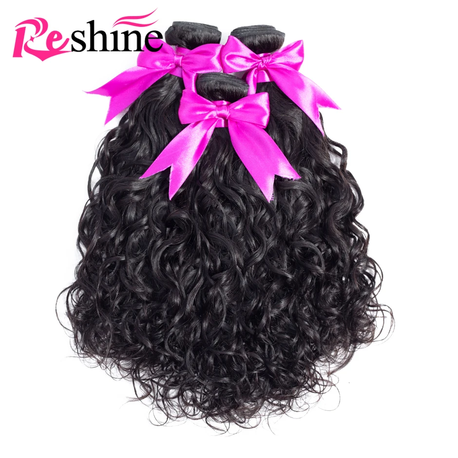  Malaysia Hair Natural Wave Hair Bundles 100% Human Hair 1/3/4PC Bundles Natural Black Color Reshine