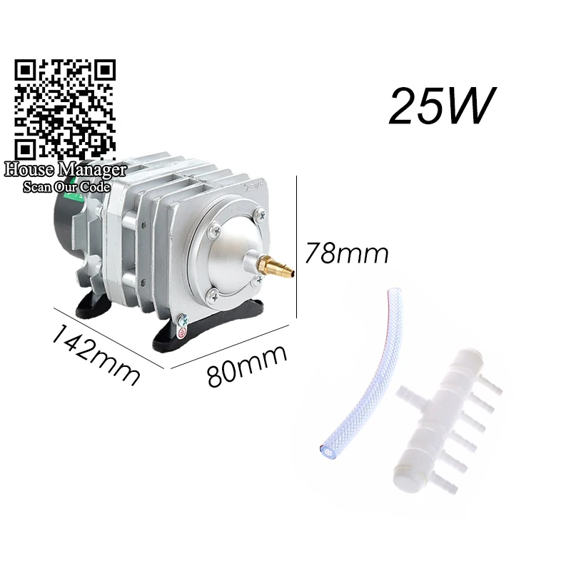 Воздушный компрессор очень высокая Мощность 25/30/35 Вт, электромагнитное излучение кислорода аэратор на открытом воздухе для рыбоводного водоема бассейн Сад магазин морепродуктов Аква-шоу - Цвет: 25W