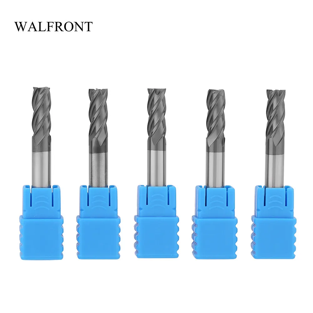 WALFRONT 5pcs/Lot End Mill Tungsten Carbide Cutting Bits 4 Flute 6mm ...