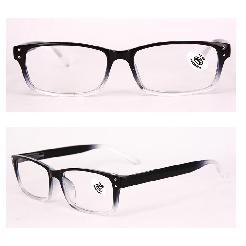

Lady's Small Reading Glasses Red Cheap Plastic Readers for woman and man Square Black with Rivets Designer Fashion Optical Frame