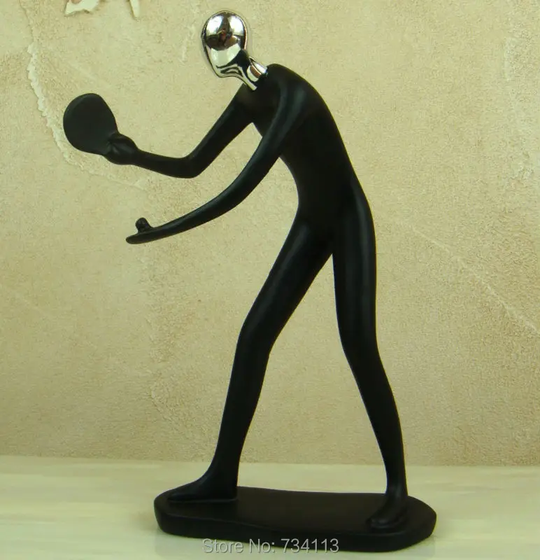 

Table Tennis Player Figurine Decorative Resin Ping Pong Athlete Statue Sport Award Souvenir Abstract Art and Craft Ornament
