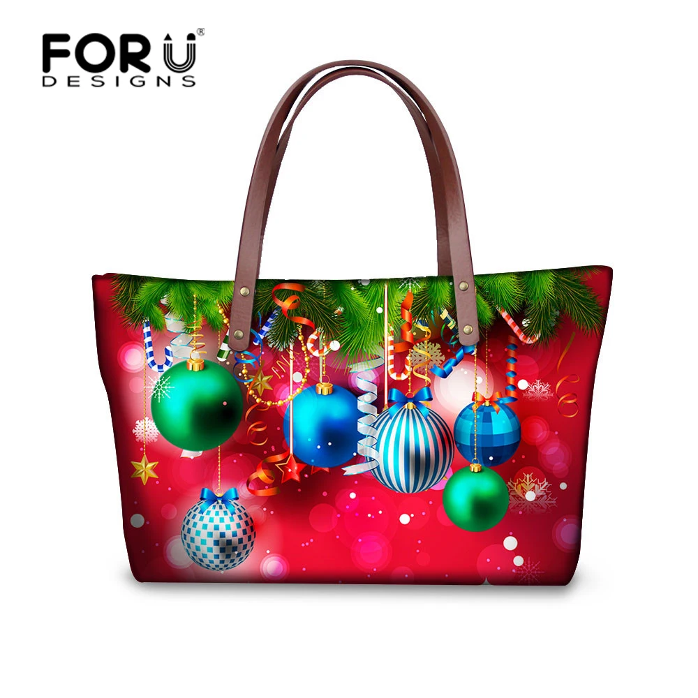 Forudesigns Christmas Decorate Designer Women Handbag Navidad Pattern