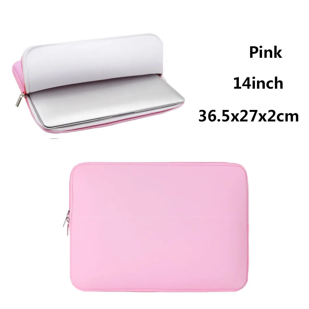 Сумка для ноутбука чехол сумка для планшета, ПК плюшевая внутренняя защита поверхности Мягкий Портативный - Цвет: Pink 14inch