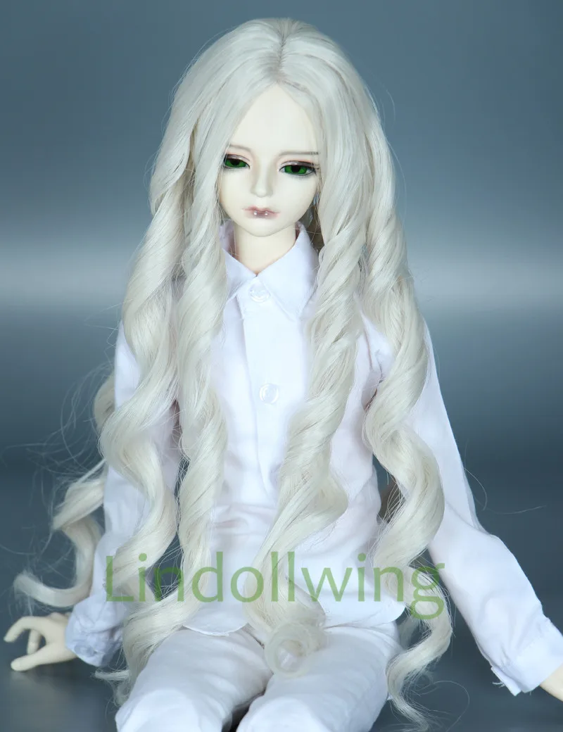 1/4 BJD парик Dal DD SD LUT Dollfie кукла 7-8 дюймов длинный белокурый кудрявый 63 | Игрушки и