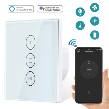 

WiFi Smart Curtain Switch Smart Life Tuya APP Electric Motorized Curtain Blind Roller Shutter Works with Alexa and Google Home