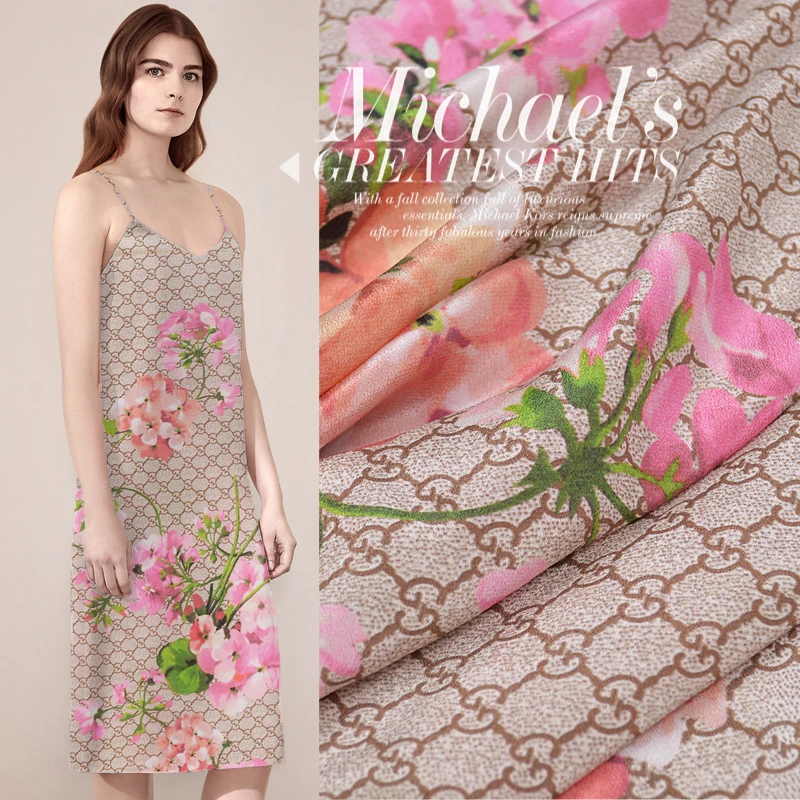 

Free shipping D home brand in Europe and America advanced mulberry silk summer female silk crepe DE chine is on sale fabrics