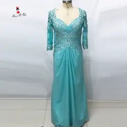 Vestido Longo de Festa Лидер продаж синий кружева вечерние платья с длинным рукавом недорогое платье для выпускного вечера шифон Abendkleider 2017