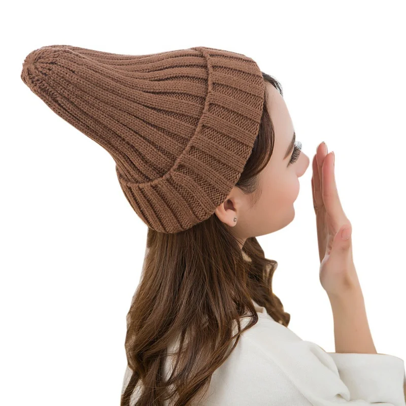 Шапка женская унисекс хлопок смесь однотонный теплый мягкий хип-хоп вязаные шапки мужские зимние шапки женские Skullies Beanies для девочек