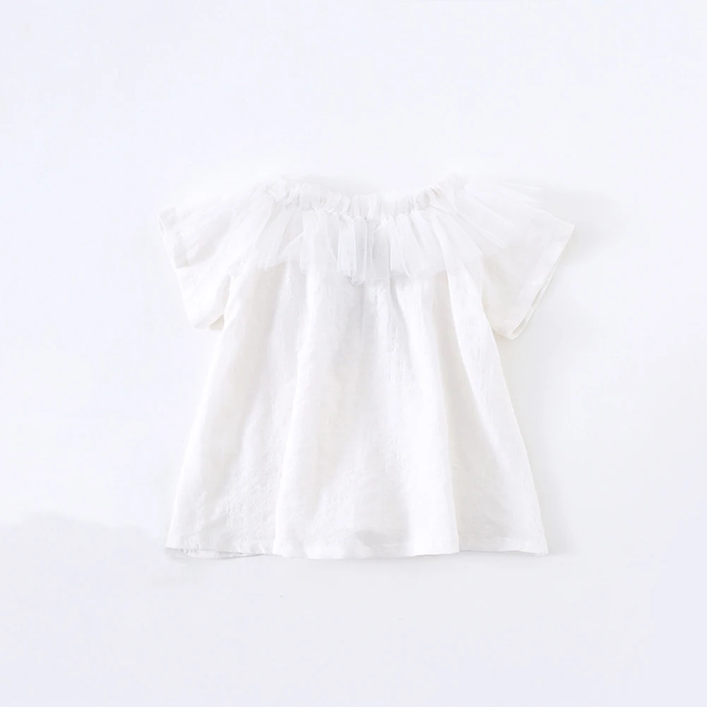 Baby Clothes Toddler Girl Kid Cute Tee Tops Sweet Japanese Style Summer Doll Shirt Bow Short-Sleeved Shirt White Blouses Collar