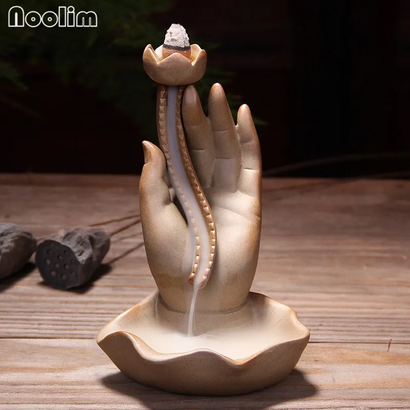 NOOLIM Buddha's hand Buddhist Burner Backflow Incense Cones Burner