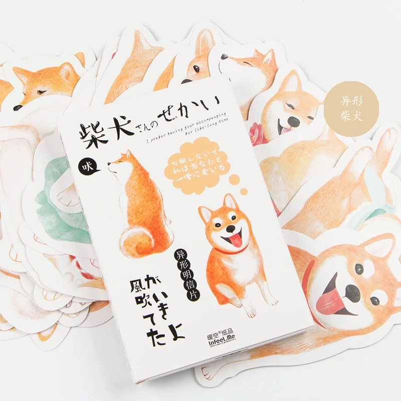 

30 sheets/SET Novelty Heteromorphism Cartoon Shiba Inu Postcard /Greeting Card/Wish Card/Christmas and New Year gifts