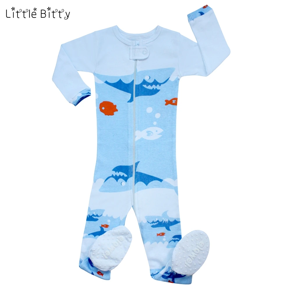 Коллекция 2019 года пижама Little Bitty с изображением животных черепахи акул Кита машин