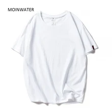 MOINWATER nuevas mujeres negro blanco camisetas señora sólido algodón camisetas de manga corta Mujer verano Tops para mujer MT1901